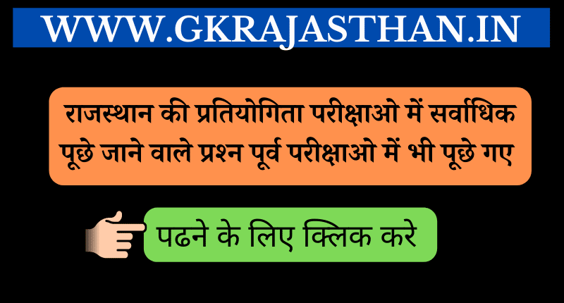Rajasthan GK Questions From Old Exams